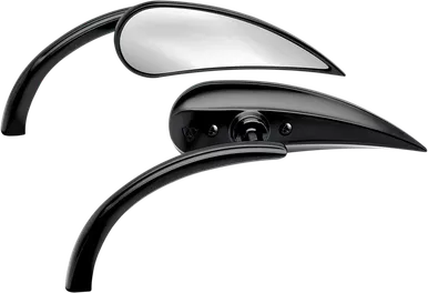 Arlen Ness Mirror - Micro - Rad 2 - Side View - Teardrop - Black - Left 13-400