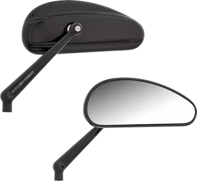 Arlen Ness Mirrors - Downdraft - Side View - Elongated - Black 510-026