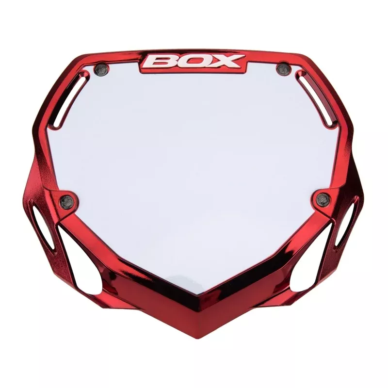 BOX Box Two Number Plate Red Chrome - Large