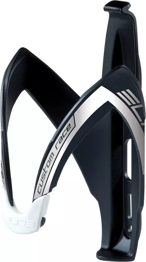 Elite Custom Race Water Bottle Cage -Matte Black/White/Silver