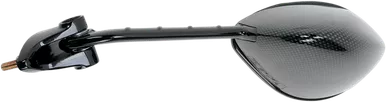 Emgo Mirror - Side View - Black/Carbon Fiber - Rectangle - Left - Kawasaki 20-43044