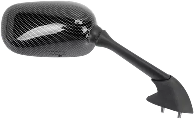 Emgo Mirror - Side View - Black/Carbon Fiber - Rectangle - Right - Yamaha 20-80543