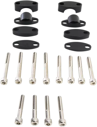 Emgo Riser Kit - 1-1/8" - Black 23-09381