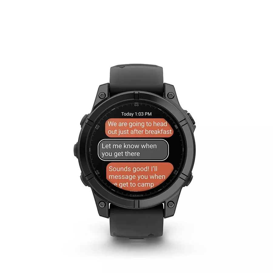 Garmin fenix E Smartwatch - 47mm AMOLED Slate Gray Steel BLK Silicone Band
