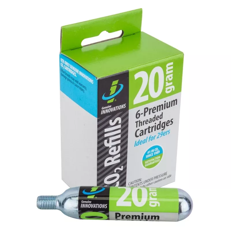 Genuine innovations Co2 Refill CartridgesThreaded Silver 20g 6 pack
