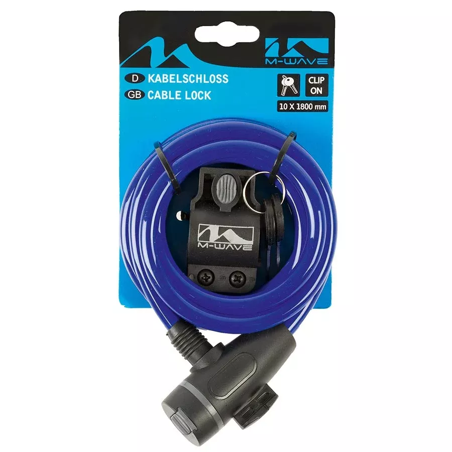 M-Wave S 10.18 Cable lock Key 10mm 10x1800mm Blue