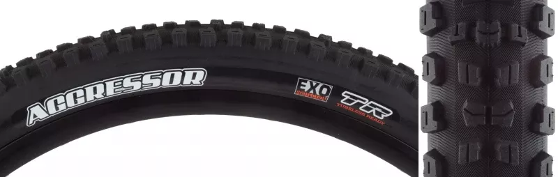 Maxxis Aggressor Tire 27.5 x 2.3 Tubeless Folding Black Dual EXO