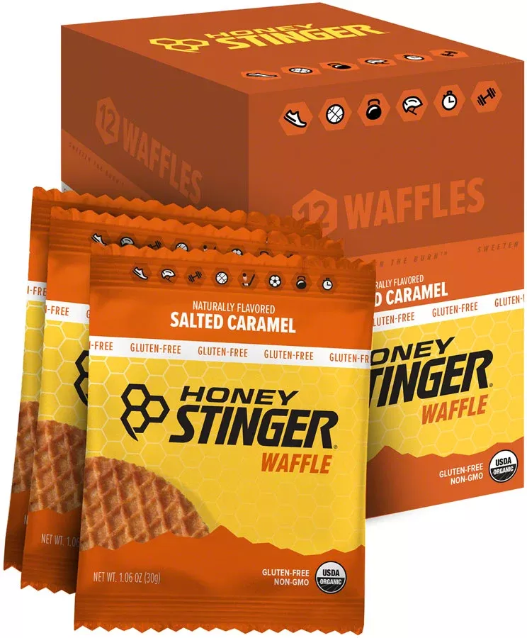 NEW Honey Stinger Gluten Free Organic Waffle - Salted Caramel, Box of 12