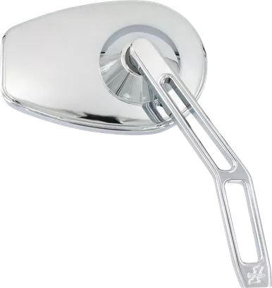 Pro-One Perf.Mfg. Mirror - Micro W/V2 Cut-Out Stem - Oval - Chrome - Right 102110