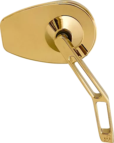 Pro-One Perf.Mfg. Mirror - Micro W/V2 Cut-Out Stem - Oval - Gold - Right 102110Tin