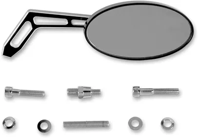 Pro-One Perf.Mfg. Mirror - Weekend Warrior - Side View - Cut-Out - Oval - Black - Right 102320B