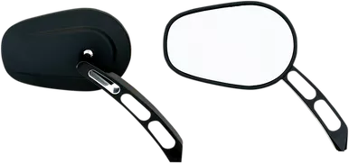 Rivco Products Mirror - Thru-Mount - Side View - Oval - Black Mv305