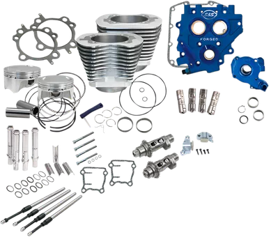 S&S Cycle 110" Power Package Performance Kit - Chain Drive - Silver 330-0666