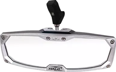 Seizmik Mirror - Halo R - Rear View - Rectangle - Black W/Silver Bezel - Each - Cf Moto 56-18033