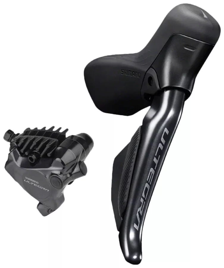 Shimano Ultegra ST-R8170A Di2 Shift/Brake Lever BR-R8170 Hydraulic Disc Brake Caliper - Left/Front 2x Flat Mount BLK