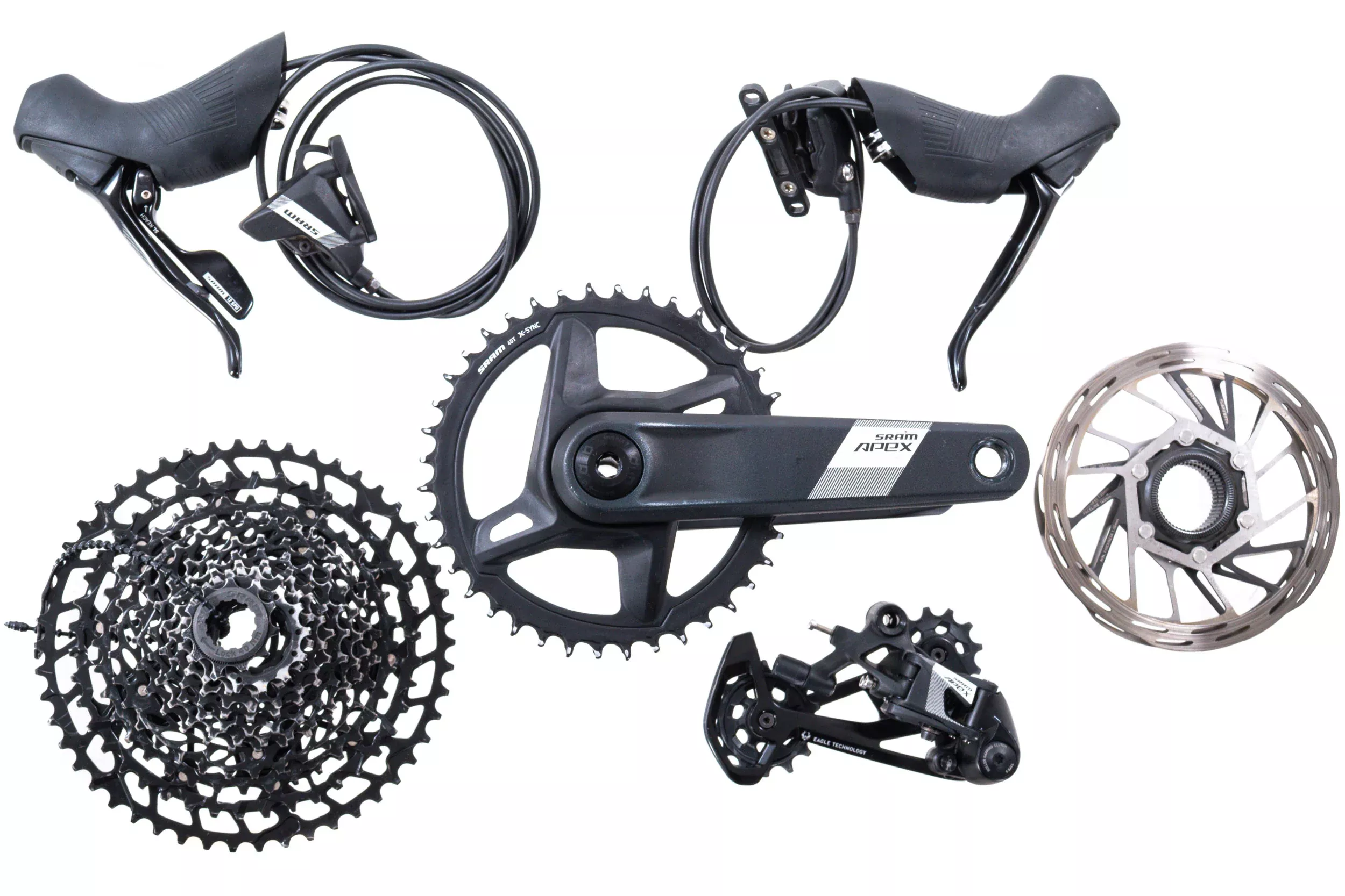 USED SRAM Apex Eagle HRD Mechanical 1x12 speed Groupset Kit 165mm 40T DUB Crank - Gravel, All-Road