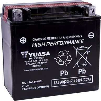 Yuasa Agm Battery - Ytx14H-Bs .69L Yuam6Rh4H